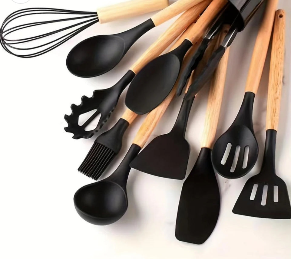 12 pcs silicone kitchen utensils set