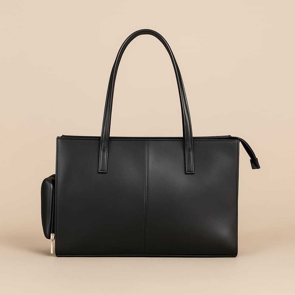 Black leather bag
