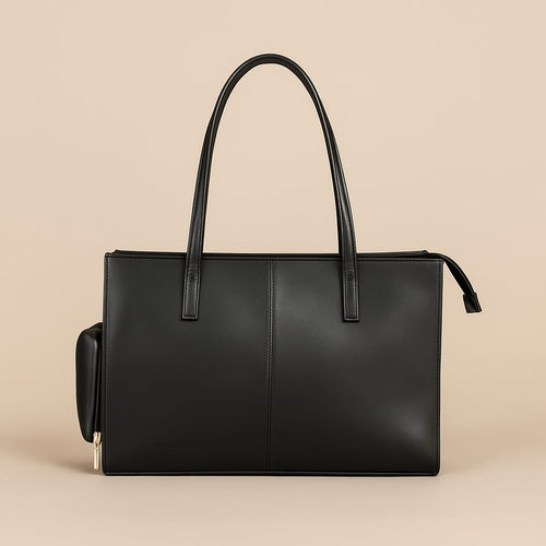 Black leather bag